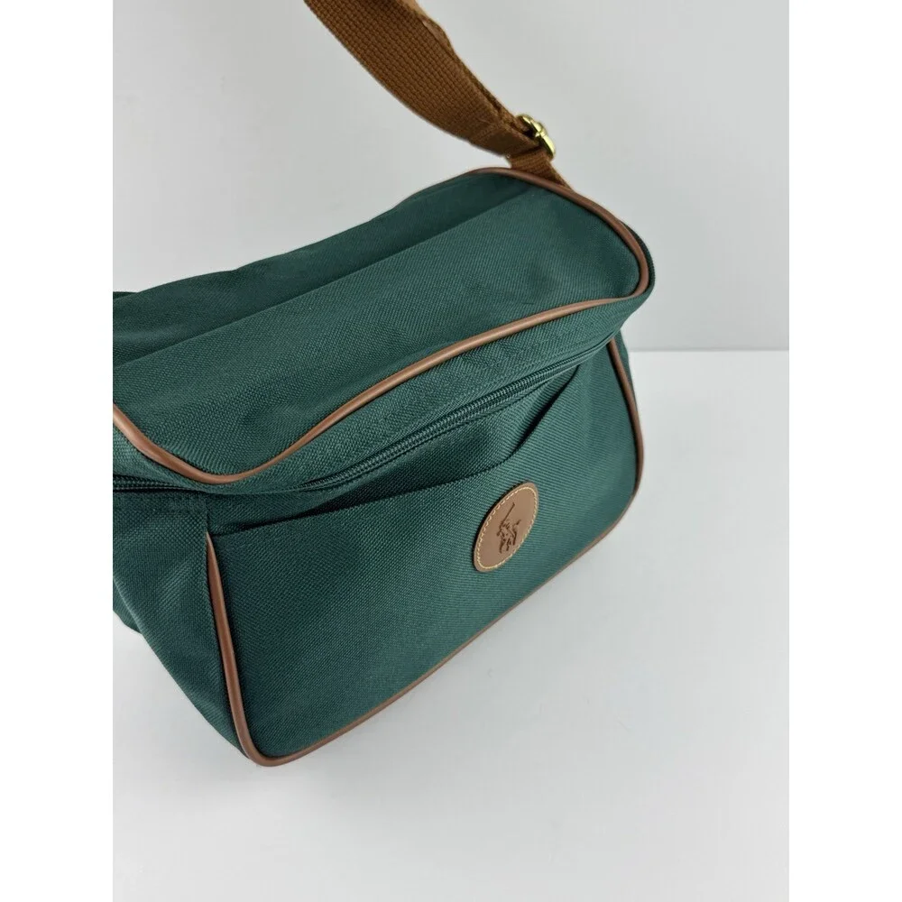 Vintage Polo Ralph Lauren Green Canvas Toiletry Shoulder Bag Cosmetics Fanny
